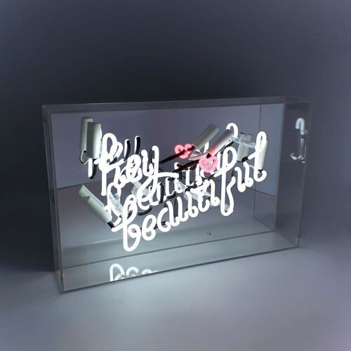 Hey Beautiful' Glass Neon Sign