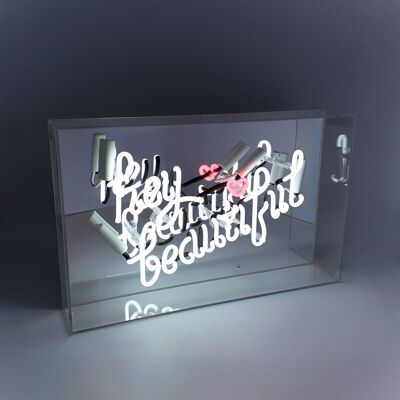 Hey Beautiful' Glass Neon Sign