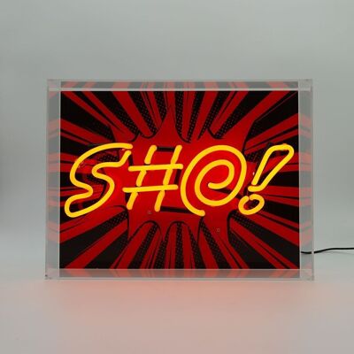 S#@!' Großes Glas-Neon-Box-Schild