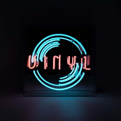 Vinyl' Large Glass Neon Sign