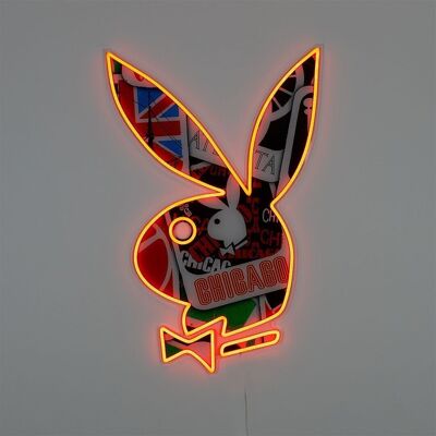 Playboy X Locomocean - Collage Playboy Bunny LED al neon montabile a parete