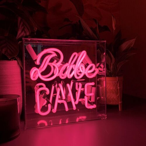 Babe Cave' Glass Neon Sign