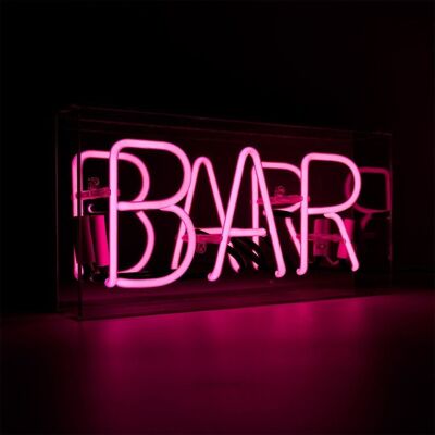 Glas-Leuchtreklame „Bar“ – ROSA