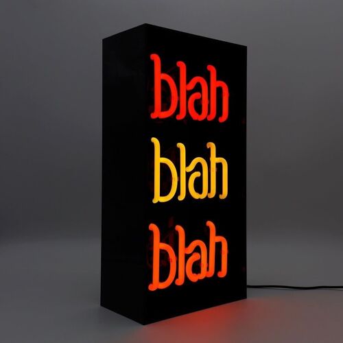 Blah Blah Blah' Glass Neon Sign - Black Acrylic