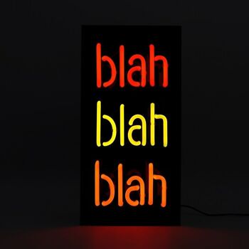 Enseigne Néon en Verre Blah Blah Blah' - Acrylique Noir 2