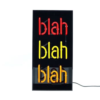 Enseigne Néon en Verre Blah Blah Blah' - Acrylique Noir 3