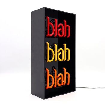 Enseigne Néon en Verre Blah Blah Blah' - Acrylique Noir 4