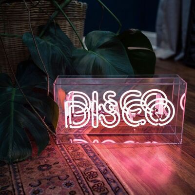 Disco' Glas-Leuchtreklame – Rosa