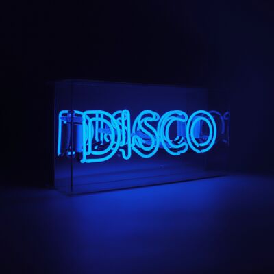 Insegna al neon in vetro Disco' - Blu