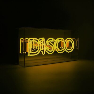 Insegna al neon in vetro Disco' - Giallo