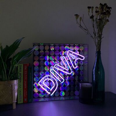 Diva' Acrylbox Neonlicht mit Pailletten