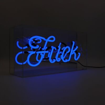 Insegna al neon in vetro Fuck' - Blu