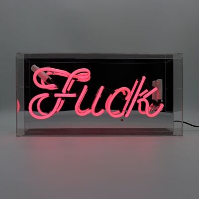 Letrero de neón de vidrio Fuck' - Rosa