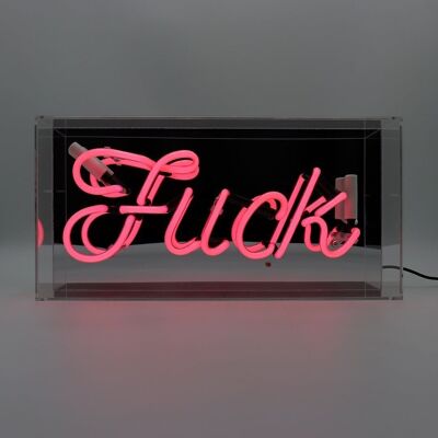 Enseigne Néon en Verre Fuck' - Rose