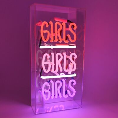 Girls Girls Girls' Glass Neon Sign