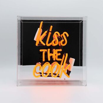 Enseigne néon en verre Kiss the Cook' - Orange 2