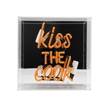 Enseigne néon en verre Kiss the Cook' - Orange 6