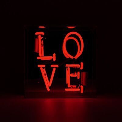 Glas-Leuchtreklame „Love“ – Rot