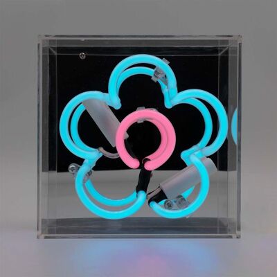 Daisy' Mini Glass Neon Sign - Blue