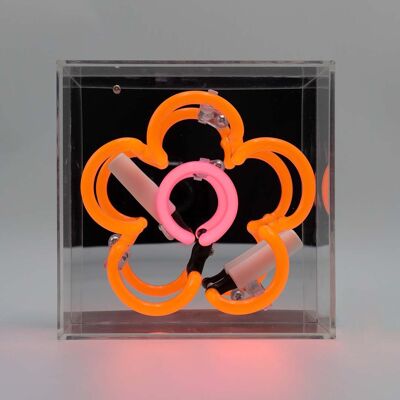 Daisy' Mini Glass Neon Sign - Orange