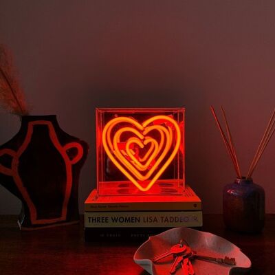 Heart' Mini Glass Neon Sign