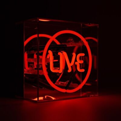 Live' Mini Glass Neon Sign