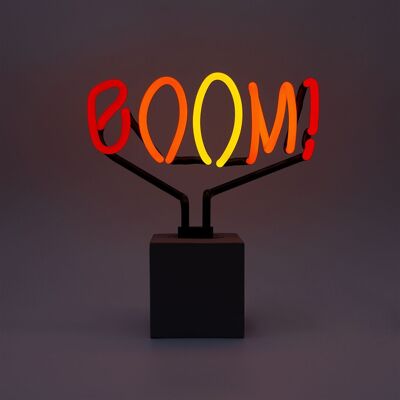 Insegna al neon "Boom".