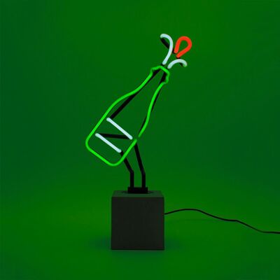 Neonschild „Flasche“.