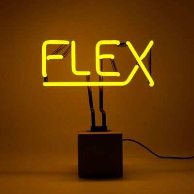 Neonschild „Flex“ – Gelb