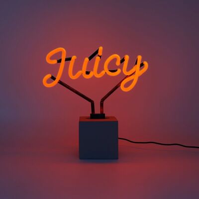 Insegna al neon "Juicy" - Arancione