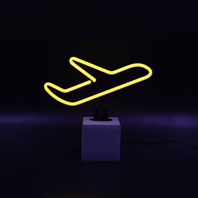 Neonschild „Flugzeug“.