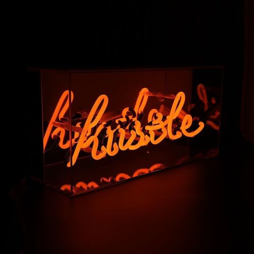 Hustle' Glass Neon Sign