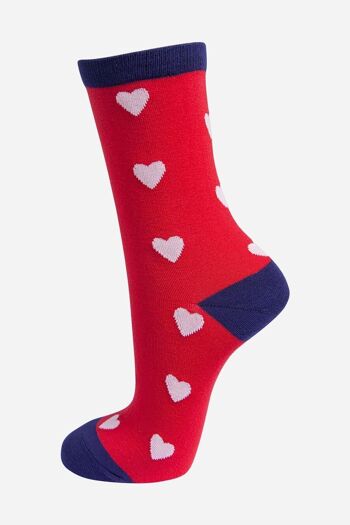 Coffret cadeau de chaussettes en bambou à imprimé coeur d'amour pour femmes 3
