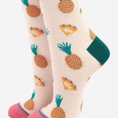 Women's Pineapple Print Bamboo Socks