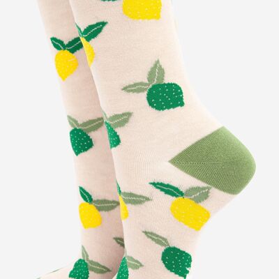 Chaussettes en bambou pour femmes citron et citron vert