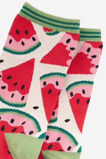 Chaussettes en bambou pour femmes, tranches de pastèque, fruits 2