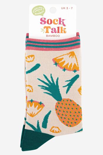 Chaussettes en bambou pour femmes, ananas, fruits 4