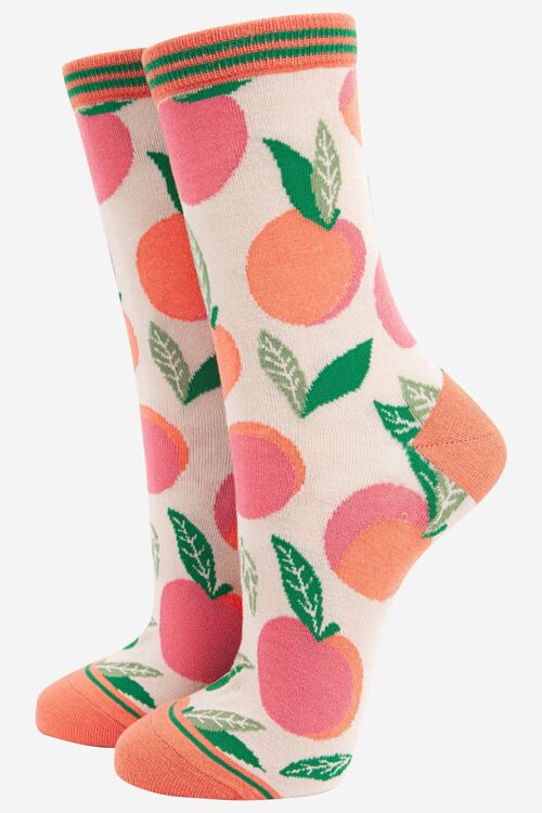 Women's Peach Print Bamboo Socks