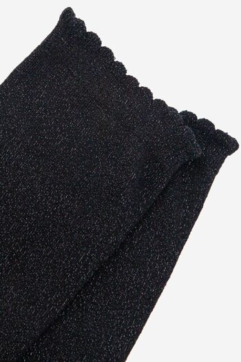 Chaussettes en coton mélangé à paillettes pour femme en noir 2