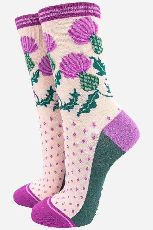 Women's Scottish Thistle Bamboo Socks