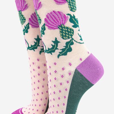 Women's Scottish Thistle Bamboo Socks