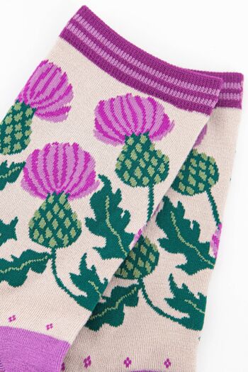 Chaussettes en bambou chardon écossais pour femmes 2