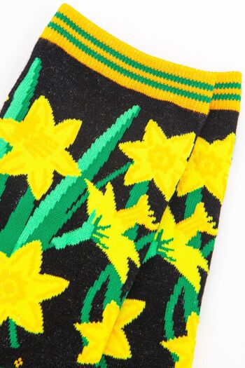 Chaussettes en bambou à imprimé floral jonquille galloise pour femmes 2