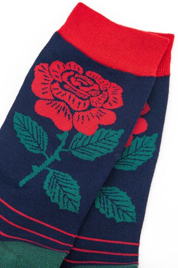 Chaussettes en bambou à imprimé floral anglais pour hommes 2