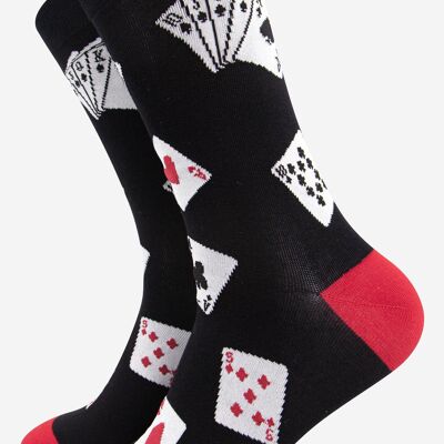 Poker-Spielkarten-Socken aus Bambus für Herren