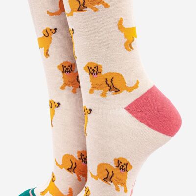 Women's Golden Retriever Bamboo Dog Socks