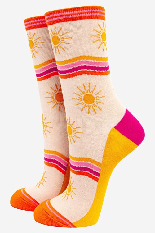Women's Sunshine and Stripe Bamboo Socks