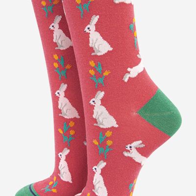 Women's Spring Bunny Rabbit Bamboo Socks