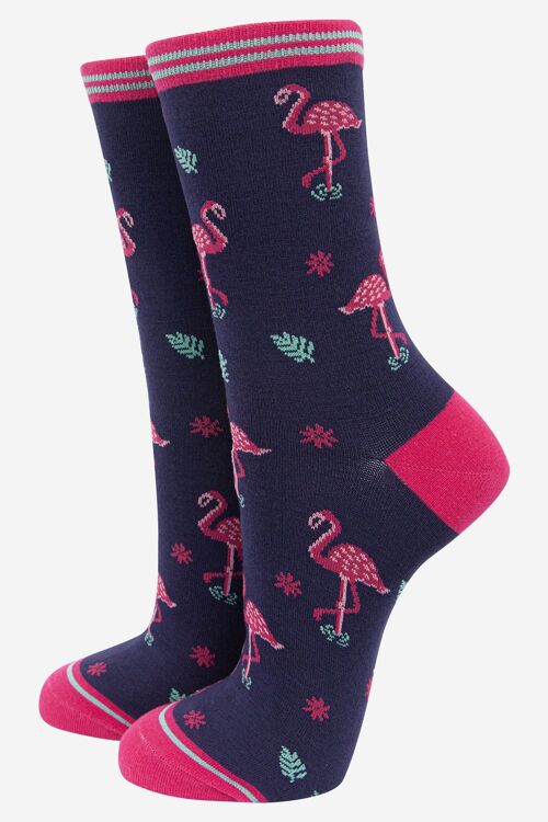 Women's Flamingo Print Bamboo Socks