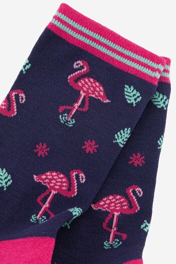 Chaussettes en bambou à imprimé flamant rose pour femmes 2